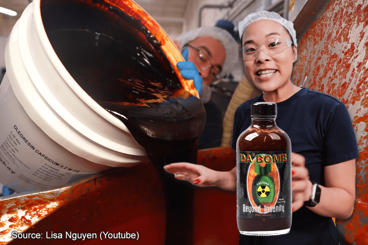 This is how Da Bomb hot sauce from Hot Ones is made